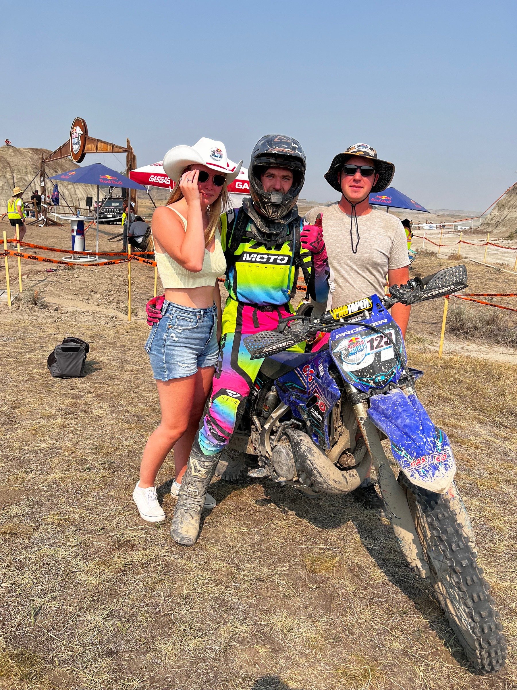 Everett Procter at Red Bull Outliers motocross event with friends and his dirt bike